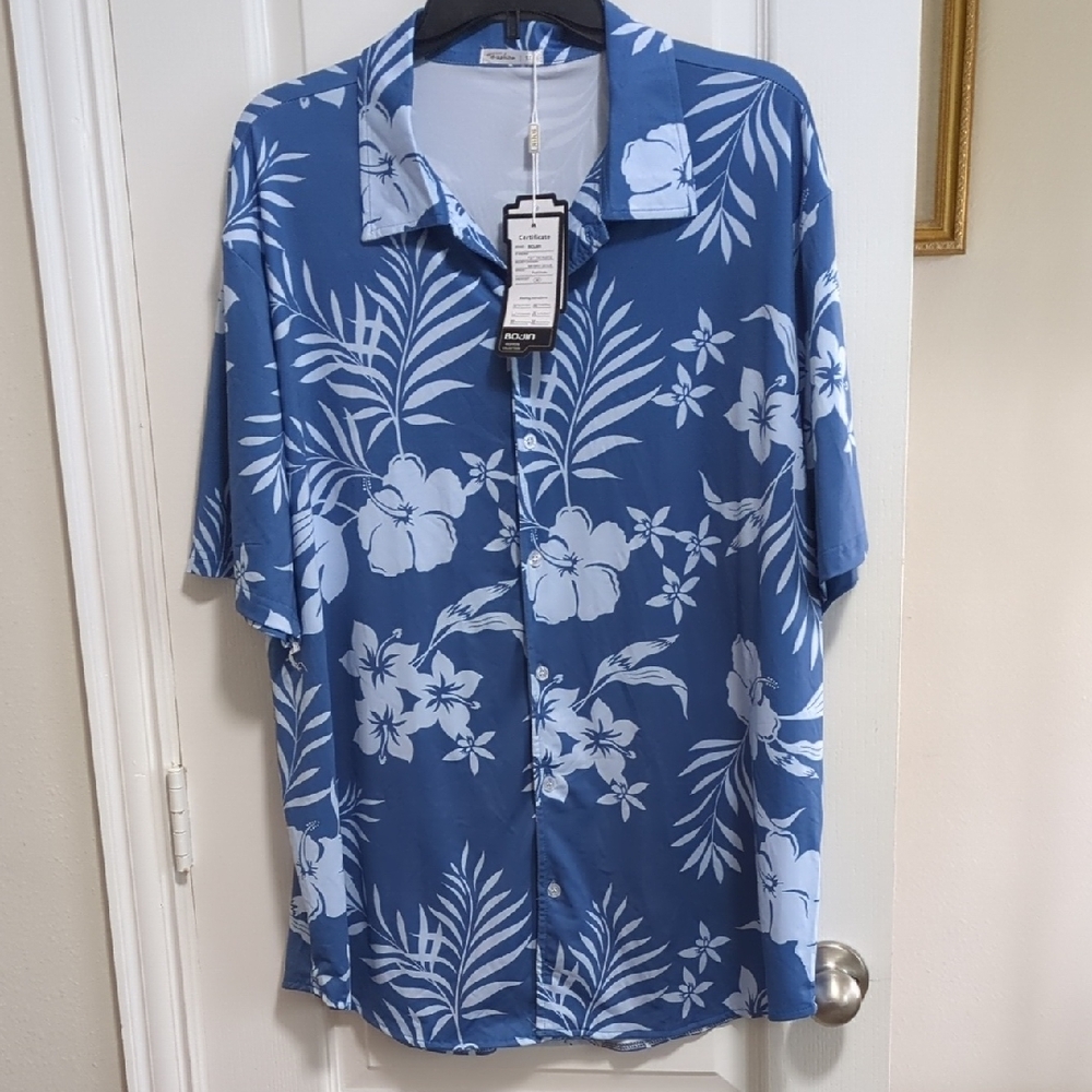 Bojin Blue Hawaiian Shirt